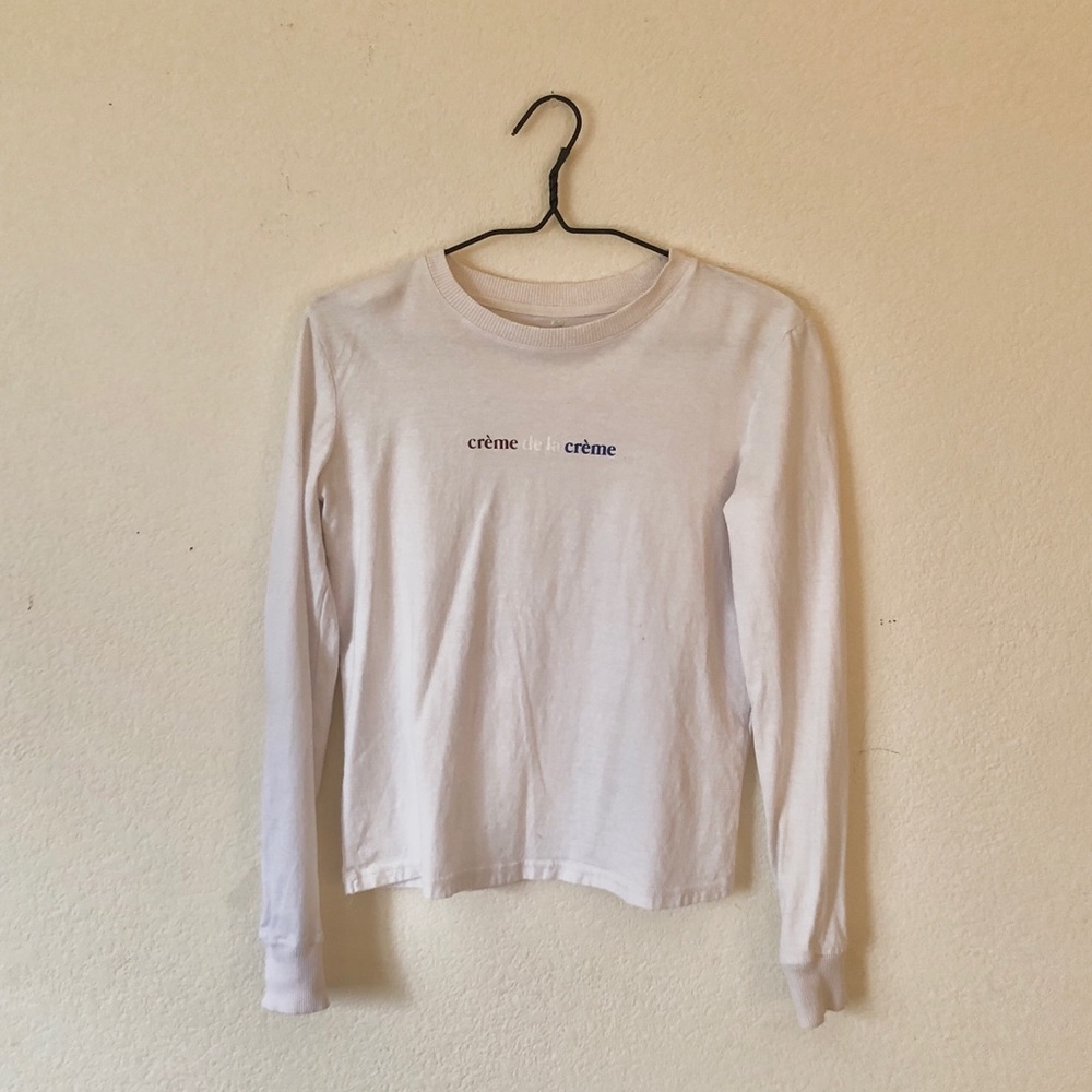 “Crème de la Crème” White Long Sleeve T-Shirt